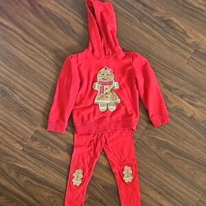 Gymboree Red Gingerbread Hoodie and Pants Set